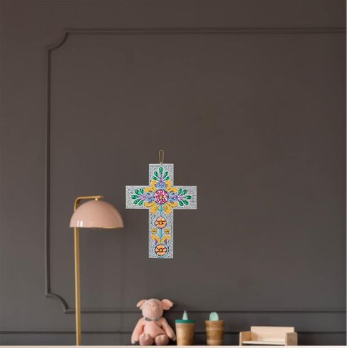 مجموعات الرسم الماسي المتقاطع، مجموعات فنية للرسم الماسي للأطفال البالغين، قلادة متقاطعة من حجر الراين الكريستالي على شكل خاص من الأكريليك للحرف اليدوية للأطفال والكبار، مستلزمات الحرف اليدوية لتزيين المنزل (S100) in Kuwait