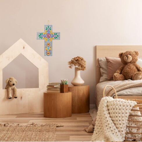 مجموعات الرسم الماسي المتقاطع، مجموعات فنية للرسم الماسي للأطفال البالغين، قلادة متقاطعة من حجر الراين الكريستالي على شكل خاص من الأكريليك للحرف اليدوية للأطفال والكبار، مستلزمات الحرف اليدوية لتزيين المنزل (S100) in Kuwait