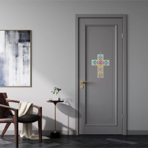 مجموعات الرسم الماسي المتقاطع، مجموعات فنية للرسم الماسي للأطفال البالغين، قلادة متقاطعة من حجر الراين الكريستالي على شكل خاص من الأكريليك للحرف اليدوية للأطفال والكبار، مستلزمات الحرف اليدوية لتزيين المنزل (S100) in Kuwait