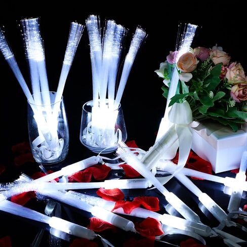 200 قطعة من عصا عيد الميلاد المصنوعة من الألياف الضوئية من Junkin لحفلات الزفاف، أعواد ضوئية بيضاء اللون، عصي مضيئة LED مع 3 أوضاع إضاءة متضمنة، بطاريات تتوهج في الظلام، هدايا الحفلات لأعياد الميلاد in Saudi Arabia