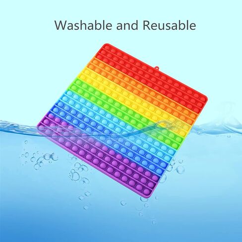 BFUHST Large Size Bubble Fidget Toy, 12 Inch, 256 Bubbles Rainbow Color Jumbo Silicone Stress Reliever Toy, Stress Reliever for Kids and Adults in Saudi Arabia