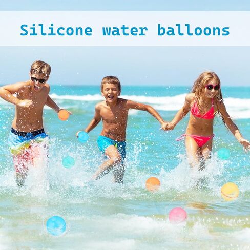 12 Pcs Reusable Magnetic Donut Shape Water Balloons, Pool Beach Toys for Kids Adults, Self-Sealing Quick Fill Magnetic Silicone Water Bomb, Fun Splash Water Bomb Party Supplies (Donut) in Kuwait