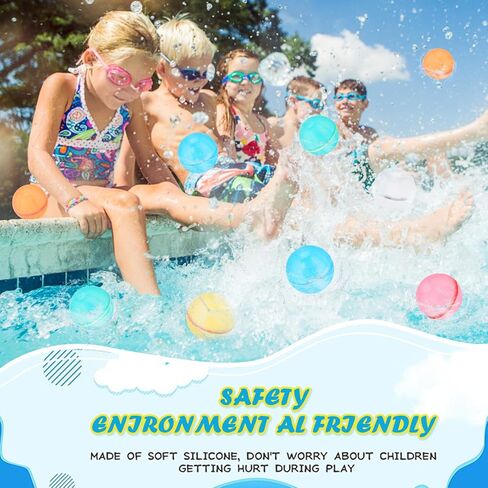 12 Pcs Reusable Magnetic Donut Shape Water Balloons, Pool Beach Toys for Kids Adults, Self-Sealing Quick Fill Magnetic Silicone Water Bomb, Fun Splash Water Bomb Party Supplies (Donut) in Kuwait