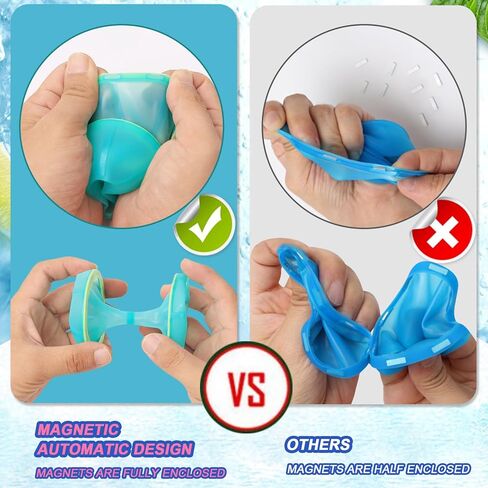 12 Pcs Reusable Magnetic Donut Shape Water Balloons, Pool Beach Toys for Kids Adults, Self-Sealing Quick Fill Magnetic Silicone Water Bomb, Fun Splash Water Bomb Party Supplies (Donut) in Kuwait