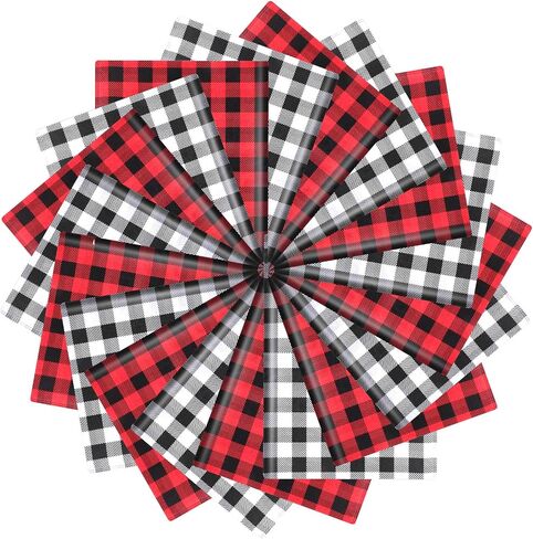 100 Pieces Christmas Tissue Paper Buffalo Plaid Check Wrapping Paper Red Black Plaid Wrapping Sheet Black White Plaid Wrapping Tissue Holiday Tissue Paper for DIY Christmas Holiday Wrapping Paper in Saudi Arabia