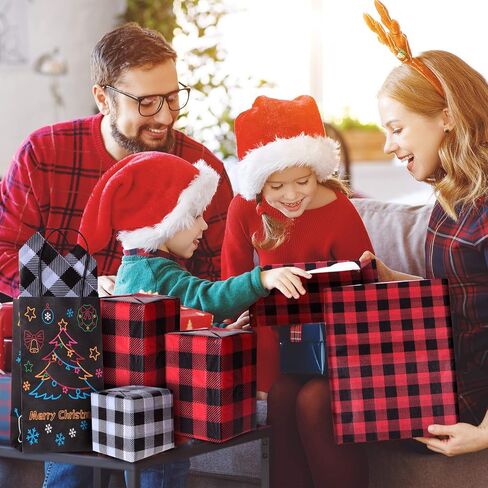 100 Pieces Christmas Tissue Paper Buffalo Plaid Check Wrapping Paper Red Black Plaid Wrapping Sheet Black White Plaid Wrapping Tissue Holiday Tissue Paper for DIY Christmas Holiday Wrapping Paper in Saudi Arabia