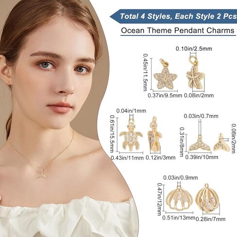 Beebeecraft 12 قطعة 3 نمط 18K مطلية بالذهب البوصلة سحر المعلقات القلب دمعة مستطيل مكعب زركونيا سحر ل DIY سوار قلادة القرط صنع in Kuwait