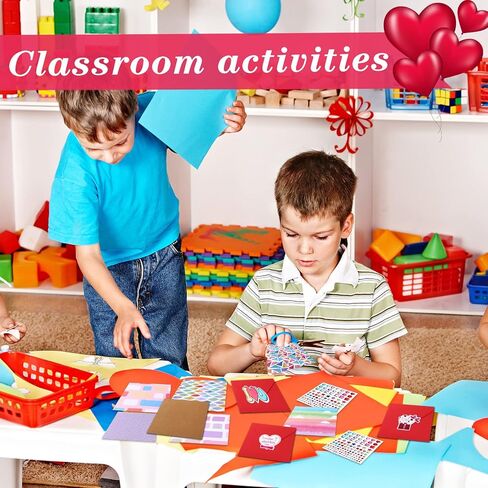 32 Pack Valentines Crafts Valentines's Day Kits for Kids Valentines DIY Card with Envelopes Heart Foam Stickers Watercolor Double Sided Colored Paper Crystal Drill Sticker for Boys Classroom Gifts in Saudi Arabia