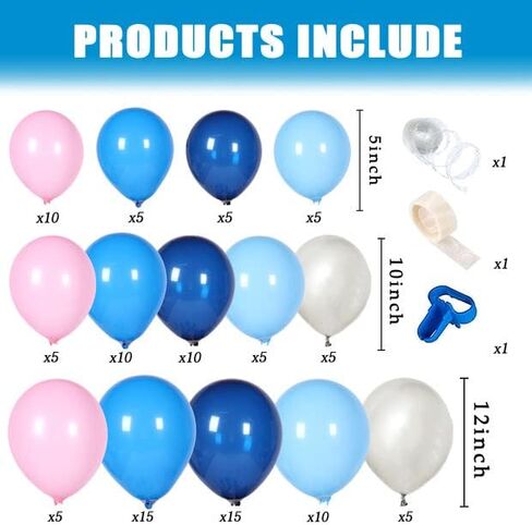 108 Pcs Cinderella Themed Party Decoration Balloon Garland Set Cinderella Birthday Party Supplies Includes Happy Birthday Background, 100 Latex Balloons, 5 Foil Balloons for Kids Birthday Party in Kuwait