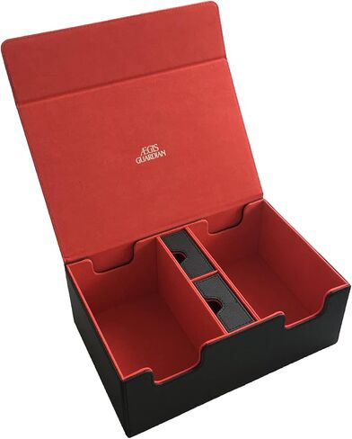 AEGIS GUARDIAN Commander Deck Box Hold 600+ Sleeved Cards, Card Deck Box with 2 Dice Tray Fit for TCG MTG CCG, Holds up to 4 Card Storage Boxes, PU Leather Strong Magnet, Black and Blue in Saudi Arabia