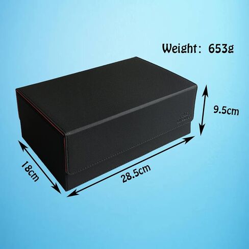 AEGIS GUARDIAN Commander Deck Box Hold 600+ Sleeved Cards, Card Deck Box with 2 Dice Tray Fit for TCG MTG CCG, Holds up to 4 Card Storage Boxes, PU Leather Strong Magnet, Black and Blue in Saudi Arabia