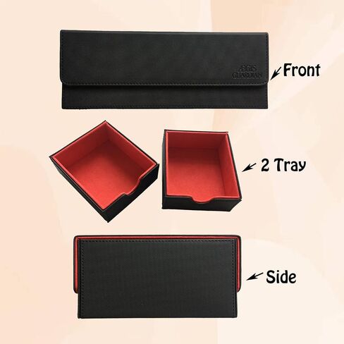 AEGIS GUARDIAN Commander Deck Box Hold 600+ Sleeved Cards, Card Deck Box with 2 Dice Tray Fit for TCG MTG CCG, Holds up to 4 Card Storage Boxes, PU Leather Strong Magnet, Black and Blue in Saudi Arabia