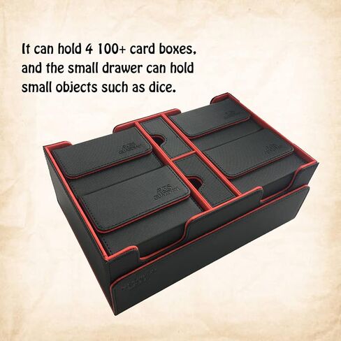 AEGIS GUARDIAN Commander Deck Box Hold 600+ Sleeved Cards, Card Deck Box with 2 Dice Tray Fit for TCG MTG CCG, Holds up to 4 Card Storage Boxes, PU Leather Strong Magnet, Black and Blue in Saudi Arabia
