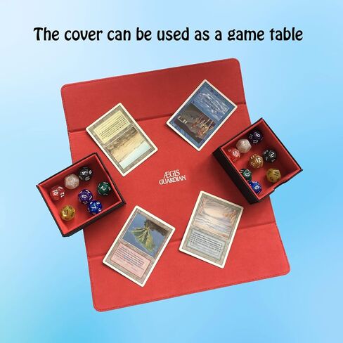 AEGIS GUARDIAN Commander Deck Box Hold 600+ Sleeved Cards, Card Deck Box with 2 Dice Tray Fit for TCG MTG CCG, Holds up to 4 Card Storage Boxes, PU Leather Strong Magnet, Black and Blue in Saudi Arabia