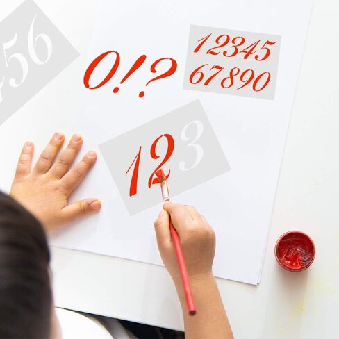 Letter Stencils for Painting on Wood-Reusable Washable Alphabet Stencils with Calligraphy Font Upper and Lowercase Letters -Numbers and Signs. in Saudi Arabia