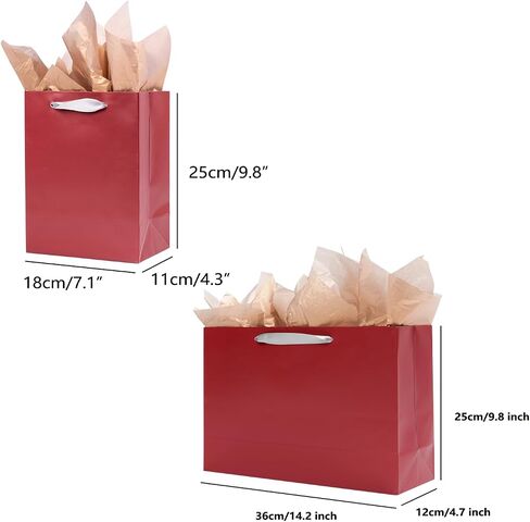 ysmile Red Gift Bag Paper Bag for Women Girl Large 14" Birthday, Anniversary, Valentine in Saudi Arabia