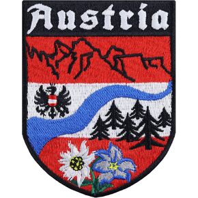 Austria Badge Austria Patch Eagle Emblem Iron-on Patch for All Fabrics | Austria Sticker for Clothing and Leather | Austrian Flag Badge | Biker Patch | 2.75x3.54 in in Saudi Arabia