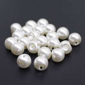 ياهوجا 50 قطعة 10 ملم ازرار لؤلؤ لخياطة القميص والتنورة والفساتين والسويتر والحرف اليدوية بالجملة (مع فتحة) in Kuwait