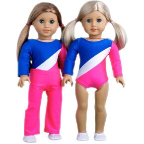 مجموعة ألعاب الجمباز الأولمبية من دريم وورلد كوليكشنز - زي تنكري للجمباز، سروال إحماء وحذاء أبيض - ملابس دمى مقاس 45.72 سم (الدمى غير متضمنة). in Kuwait