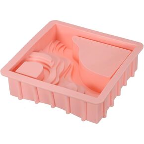 PATIKIL Silicone Planter Mold, Square Flower Pot Mold DIY Terrace Succulent Mold Epoxy Resin Concrete Cement Mould for Home Desktop Decor, Pink