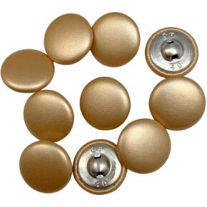 أزرار HongRun10PC مغطاة بالجلد مع خياطة ساق للملابس الجلدية ومعطف الجينز والأريكة، 2.54 سم، أبيض