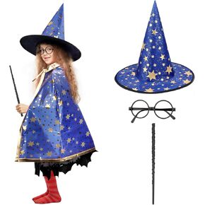 Wizard Witch Cloak Costume Kids Witches Capes Wizard Cloak Ghost Costume Set Props