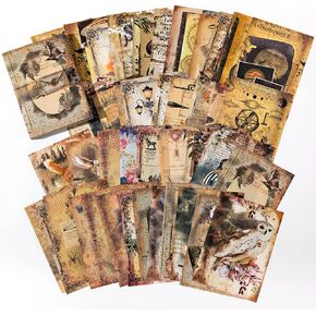 Vilikya 100 Sheets Magic Scrapbook Paper Pad, Vintage Junk Journal Supplies, Retro Decoupage Paper for Scrapbooking Kit, Mystery Poster for Room Decor Wall Collage Kit in Kuwait