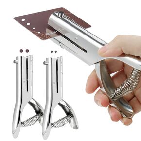 BEDSIFV 2 حزمة من الثقوب شديدة التحمل، 1/4 بوصة ثقب واحد و1/8 بوصة مثقاب يدوي، سعة 20 ورقة مثالية لبطاقة الأعمال الورقية والبلاستيكية من الورق المقوى in Kuwait