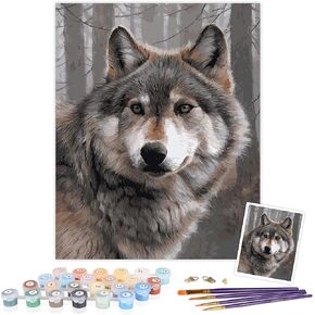 طلاء VIKMARI بالأرقام للبالغين، مجموعة الطلاء الزيتي DIY على قماش الغزلان بالأرقام للأطفال المبتدئين بدون إطار خشبي (16 × 20 بوصة) in Kuwait