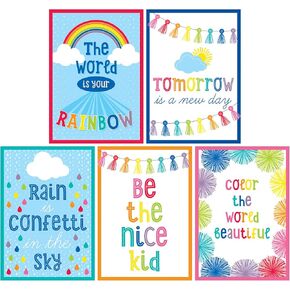 Schoolgirl Style Simply Boho 8.5" x 11" Motivational Posters Set, 12 Classroom Posters With Inspirational Quotes, Boho Posters for Classroom, Wall Décor, and Boho Classroom Décor in Kuwait