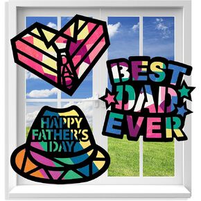 VHALE Suncatchers Craft 3 مجموعات (9 قطع) مع مناديل ورقية ذات تأثير زجاجي ملون، مجموعة أدوات التقاط الشمس، فن النوافذ، الحرف اليدوية في الفصول الدراسية، مشاريع فنية إبداعية، هدايا حفلات الأطفال (نباتات عصارية) in Kuwait