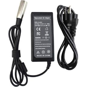 24V 2A XLR Scooter Battery Charger, Jazzy Chair Charger, Male 3-Pin for Jazzy Power Chair, Go-Go Elite Traveller Pride Mobility, Wheelchairs, Plus Ezip Mountain Trailz, Scooter, Schwinn in Saudi Arabia