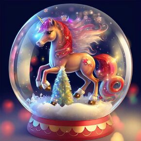 Focart Diamond Painting, Horse Diamond Art Kits Adults DIY Drill Round Crystal Rhinestone Gem Art Kits for Beginners Gift Home Wall Decor(12"x12")