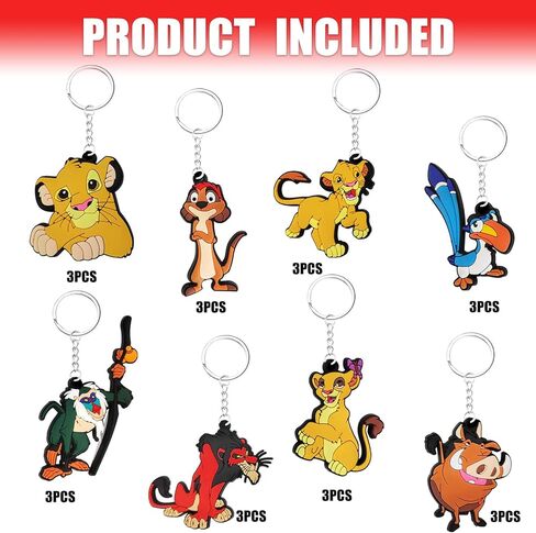 24 قطعة من سلاسل المفاتيح بتصميم اسد لهدايا حفلات اعياد الميلاد للاطفال، سلسلة مفاتيح اسد لحشو شنط هدايا حفلات اعياد الميلاد، سلسلة مفاتيح بطابع اسد الغابة لمستلزمات تزيين الحفلات والكرنفال المدرسي in Kuwait