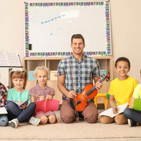 Whaline 66Ft Musical Note Bulletin Board Borders Stickers Musical Keyboard Trimmer Self-Adhesive Music Theme Bulletin Board Decoration for Classroom Chalkboard School DIY in Saudi Arabia