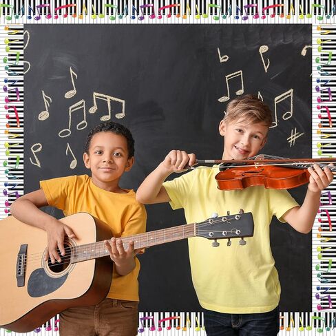 Whaline 66Ft Musical Note Bulletin Board Borders Stickers Musical Keyboard Trimmer Self-Adhesive Music Theme Bulletin Board Decoration for Classroom Chalkboard School DIY in Saudi Arabia