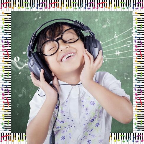 Whaline 66Ft Musical Note Bulletin Board Borders Stickers Musical Keyboard Trimmer Self-Adhesive Music Theme Bulletin Board Decoration for Classroom Chalkboard School DIY in Saudi Arabia