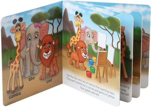 مجموعة كتب وكتب من القطيفة لحيوانات سفاري - حيوانات محشوة مكونة من 3 كتب قصص لحيوانات السافانا - مجموعة مقاس 30.48 سم تتضمن كتاب أطفال ملون للأسد والزرافة والفيل in Kuwait