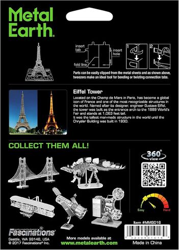 Metal Earth Eiffel Tower 3D Metal Model Kit Bundle with Tweezers Fascinations in Saudi Arabia