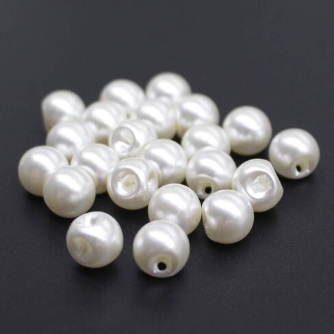 ياهوجا 50 قطعة 10 ملم ازرار لؤلؤ لخياطة القميص والتنورة والفساتين والسويتر والحرف اليدوية بالجملة (مع فتحة) in Kuwait