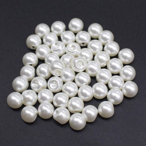 ياهوجا 50 قطعة 10 ملم ازرار لؤلؤ لخياطة القميص والتنورة والفساتين والسويتر والحرف اليدوية بالجملة (مع فتحة) in Kuwait