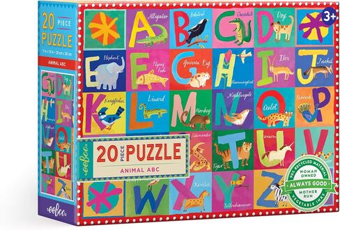 eeBoo: Animal ABC 20 Piece Big Puzzle, Perfect Project for Little Hands, Aids in The Development of Pattern, Shape and Color Recognition, for Ages 3 and up in Saudi Arabia