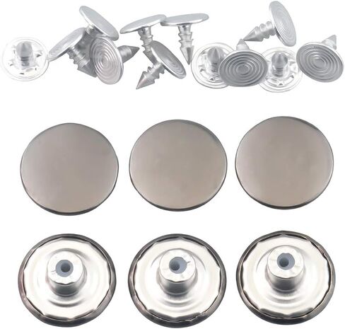 ALLinONE Vintage Brass Jeans Button Replacement Suspender Button (Black - 10 Sets) in Kuwait