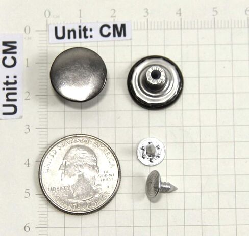 ALLinONE Vintage Brass Jeans Button Replacement Suspender Button (Black - 10 Sets) in Kuwait