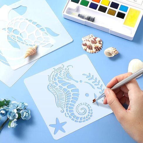 9 Pieces Autumn Stencils for Painting on Wood - Thanksgiving Day Fall Good Harvest for Home Decor - Pumpkin Maple Leaf Stencil - DIY Farmhouse Home Wall Decor, Reusable Templates Stencil 8 x 8 inch in Saudi Arabia