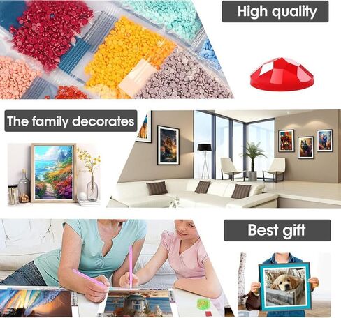 مجموعات الطلاء الماسي من جويتشي، مجموعات فنية ماسية للقطط الملونة للبالغين والأطفال المبتدئين، DIY 5D لوحة فنية على شكل زهرة حيوانية لهدية ديكور الحائط المنزلي (12 × 16 بوصة) in Kuwait