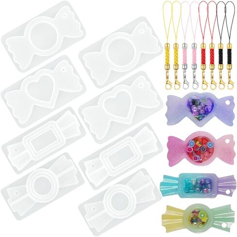 8 قطع الراتنج صب شاكر قوالب مجموعات Bowknot شكل جوفاء الايبوكسي الرمال المتحركة قوالب السيليكون مع 8 قطع حلقات المفاتيح لقلادة المجوهرات المفاتيح الديكور الحرف صنع DIY in Kuwait