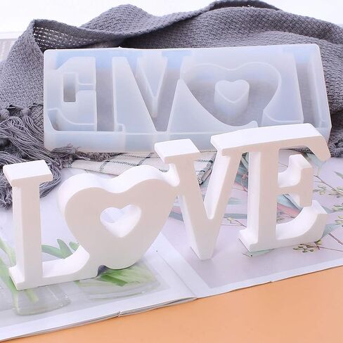 يوتينغهاو 26 قطعة 3D قوالب الراتنج حرف كبير سيليكون قوالب فقط الحب الكلمة تسجيل حرف الصب قوالب الراتنج مجموعة مع بريق مسحوق أكواب القطارات صناعة المنزل مكتب هالوين الديكور in Kuwait