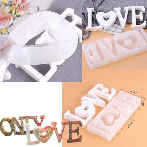 يوتينغهاو 26 قطعة 3D قوالب الراتنج حرف كبير سيليكون قوالب فقط الحب الكلمة تسجيل حرف الصب قوالب الراتنج مجموعة مع بريق مسحوق أكواب القطارات صناعة المنزل مكتب هالوين الديكور in Kuwait