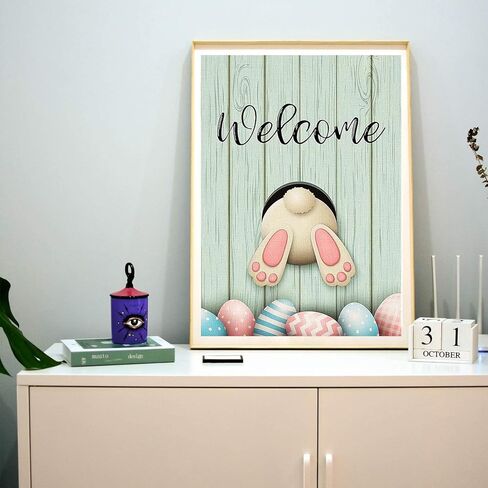 Muyankissu Diamond Painting Kits for Adults DIY 5D Welcome Spring Easter Bunny Diamond Art Paint with Diamonds Full Drill Gem Art Painting Kit for Home Wall Decor Gifts 12x16inch in Kuwait